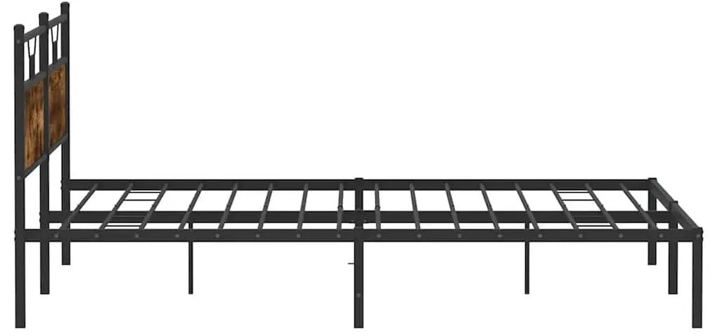 füstös tölgy színű szerelt fa ágykeret matrac nélkül 193x203 cm
