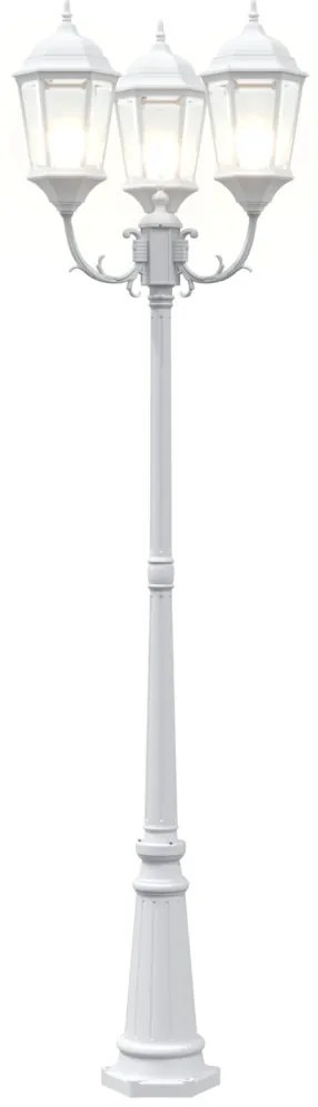 Kerti Lámpaoszlop 3-Lámpás E27 Fehér 235 cm Alumínium