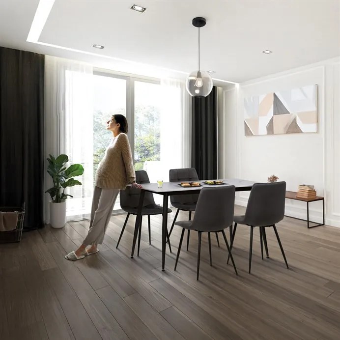 Étkezőgarnitúra 4 székkel, 130x70x76 cm, kerámia, márvány, ASE-1038 GREY2