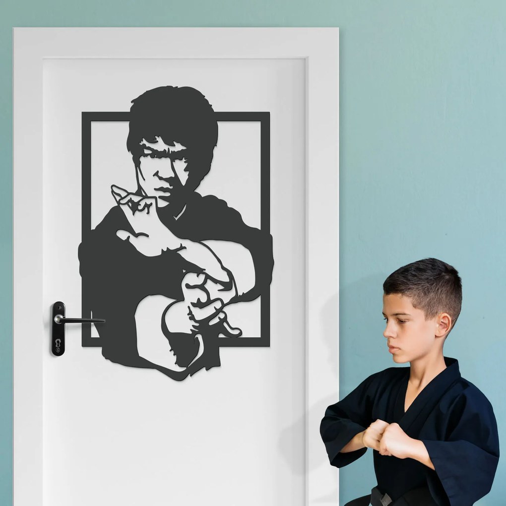 Fából készült falikép - Bruce Lee