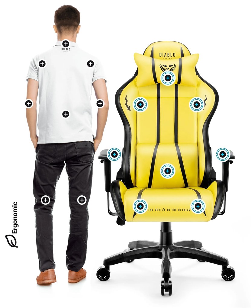 Diablo X-One 2.0 gamer szék Átlagos méret: Electric Yellow / sárga