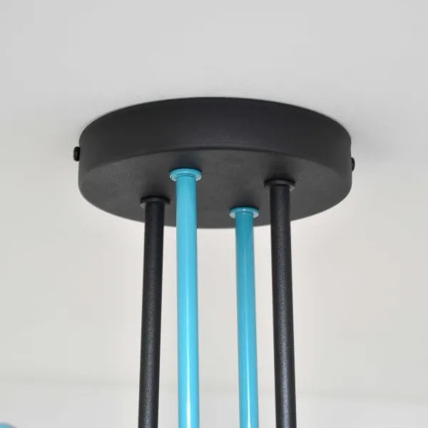 Felületre szerelhető csillár OXFORD 4xE27/15W/230V fekete/türkiz