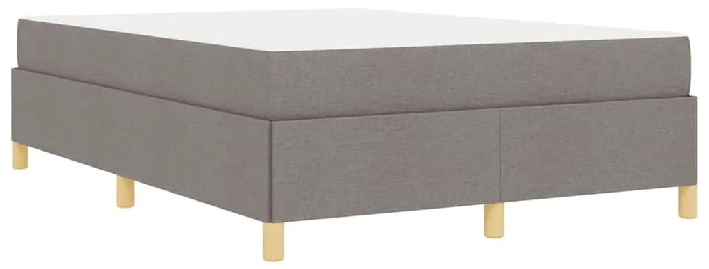 Boxrugós ágy matracmal Taupe és fehér 160 x 200 cm szövet