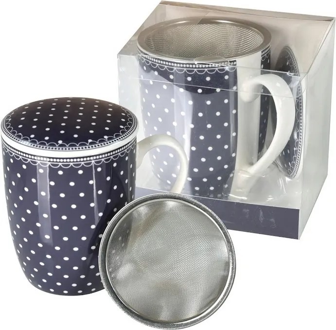 Porcelán teásbögre fedő szűrő elegáns mintával