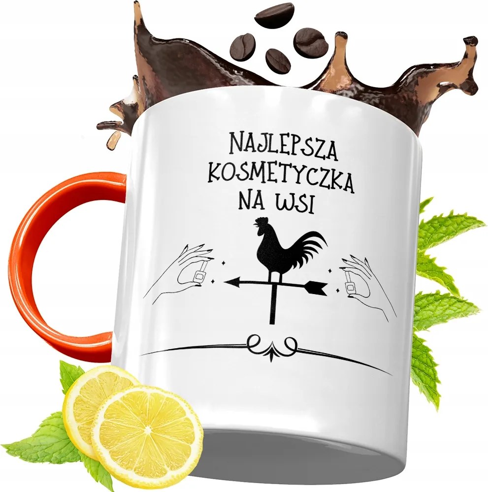 Narancssárga Bögre Kozmetikusnak Ajándék fényképes nyomattal