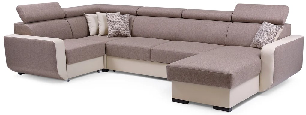 Sarokkanapé Istar U (barna + bézs) (B). 630088