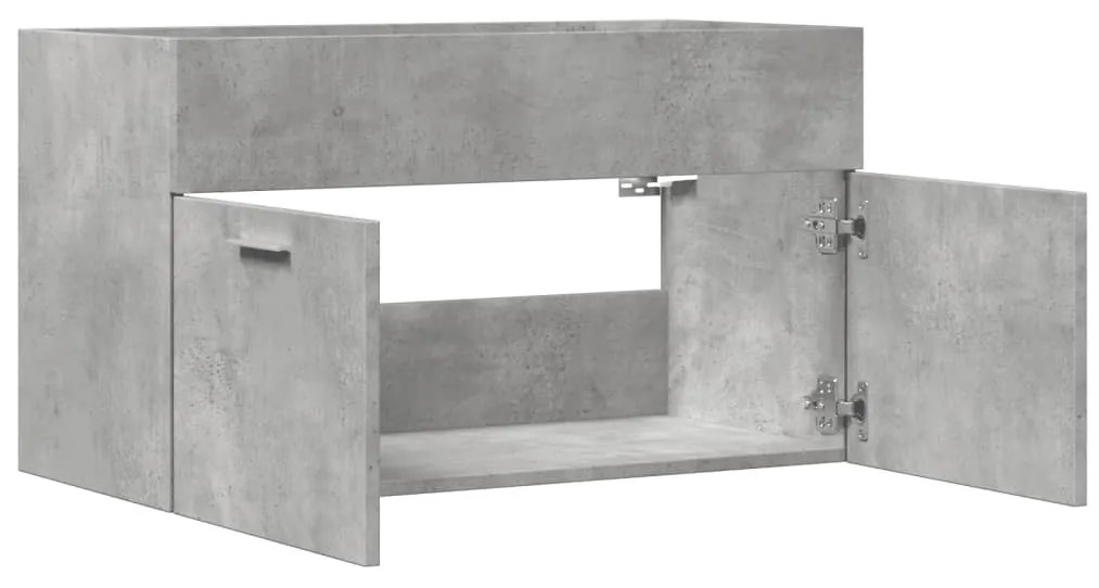 betonszürke szerelt fa mosdószekrény 80 x 38,5 x 46 cm