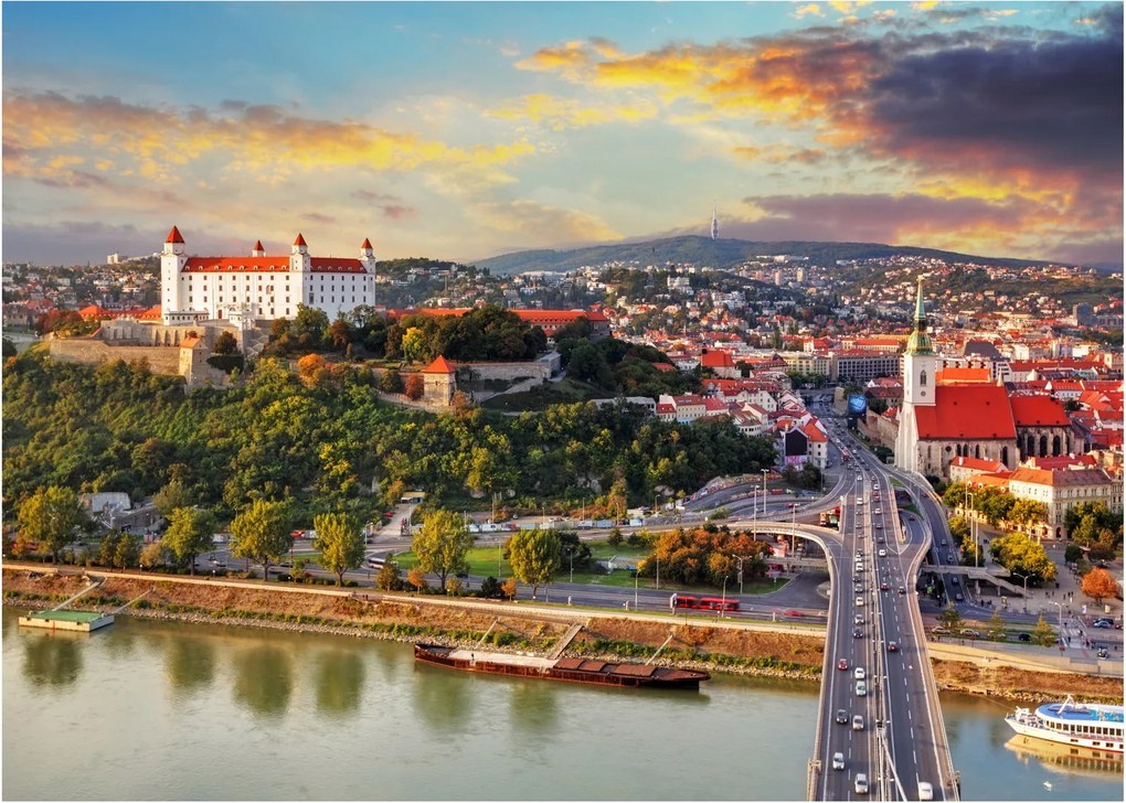 Kép - panoráma, Pozsony, Szlovákia (üvegen) (70x50 cm)