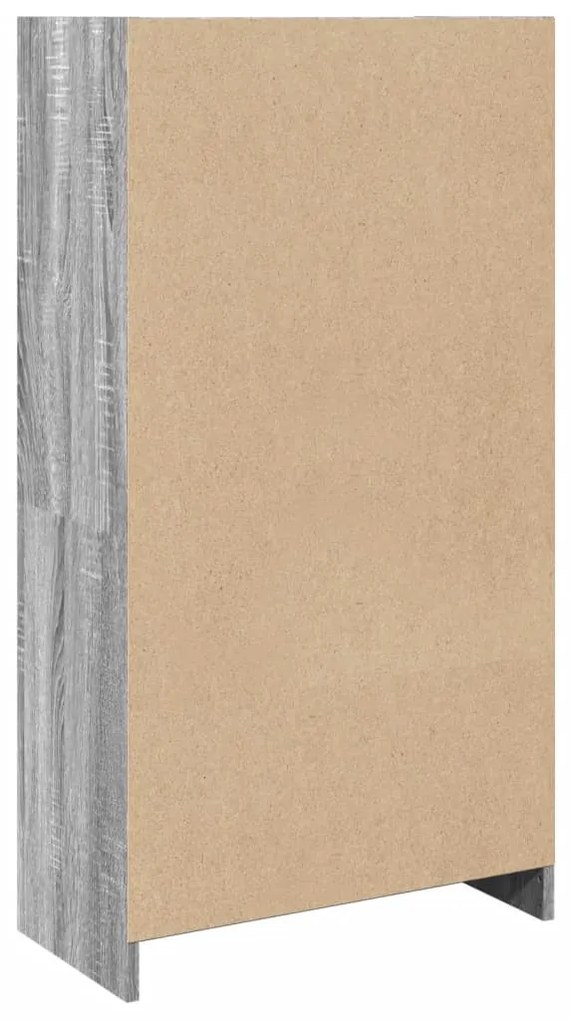szürke sonoma színű szerelt fa könyvespolc 57 x 28,5 x 107,5 cm