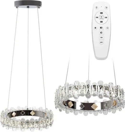 MORETTI MO7296 KRISTAL Króm Színű Függeszték LED 44W 3000-6000K IP20