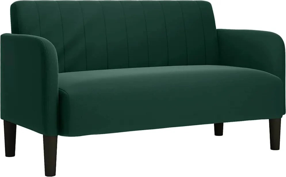 vidaXL sötétzöld bársony loveseat kanapé 109 cm