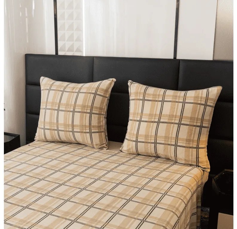 Mikroplüss ágynemű PLAID krém Ágyneműhuzat mérete: 2 ks 70 x 90 cm | 200 x 220 cm