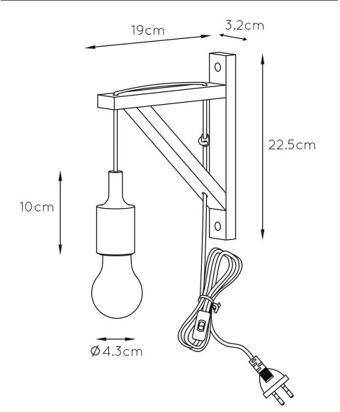 Lucide 08208/01/31 - Fali lámpa FIX WALL 1xE27/60W/230V fehér