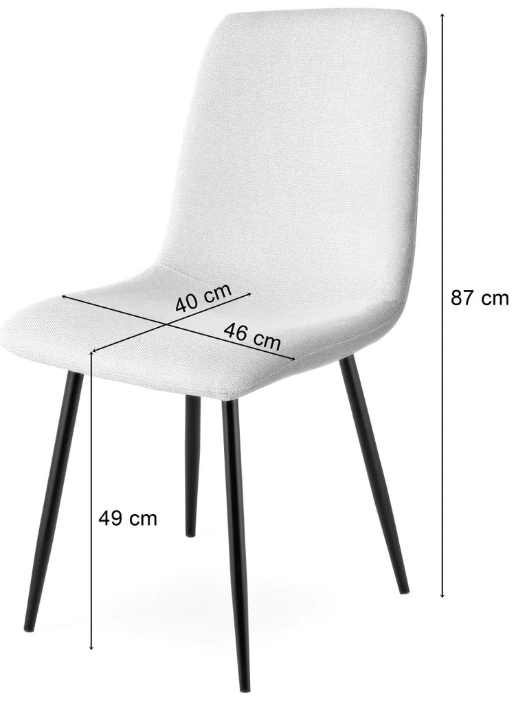 Étkező szett 1 + 4, CITY asztal 110x75 cm artisan tölgy + krémszínű RIFT étkezőszék fekete lábakkal