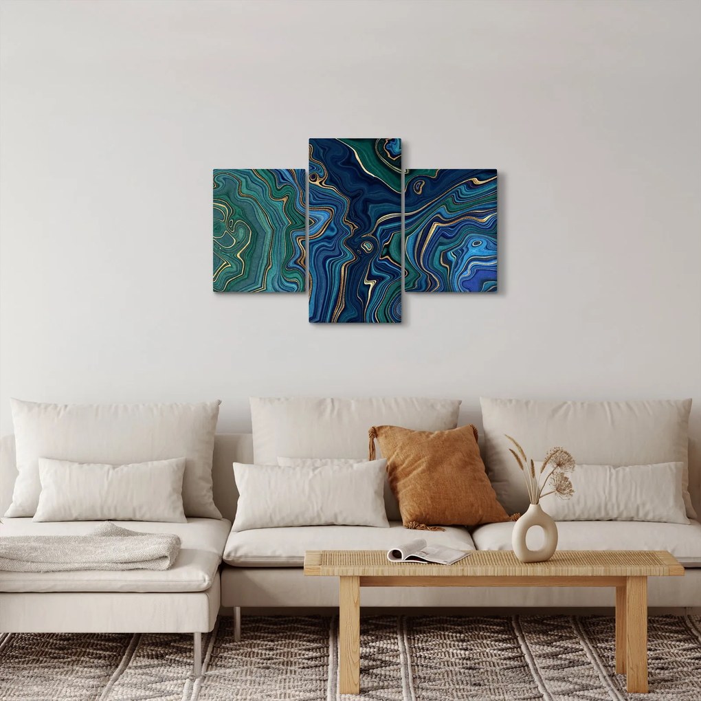 Kép - zöld-kék márvány (90x60 cm)
