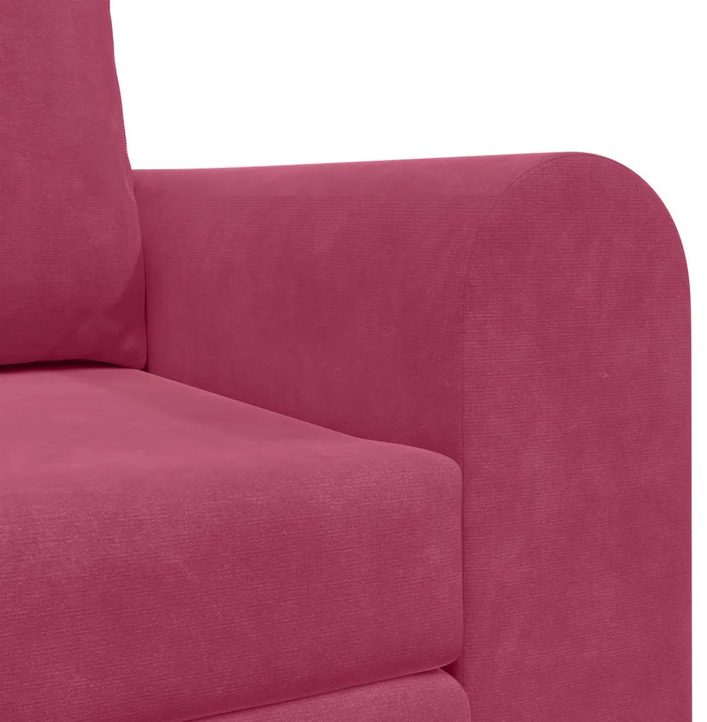 Floor Sofa Bed 2 az 1-ben Borvörös 148x71x83 cm Velúr