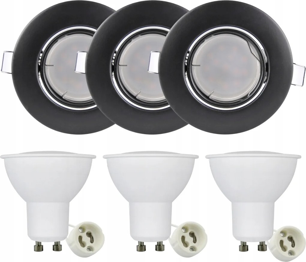3 db-os süllyesztett halogén lámpatest szett GU10 3,5W Led izzók