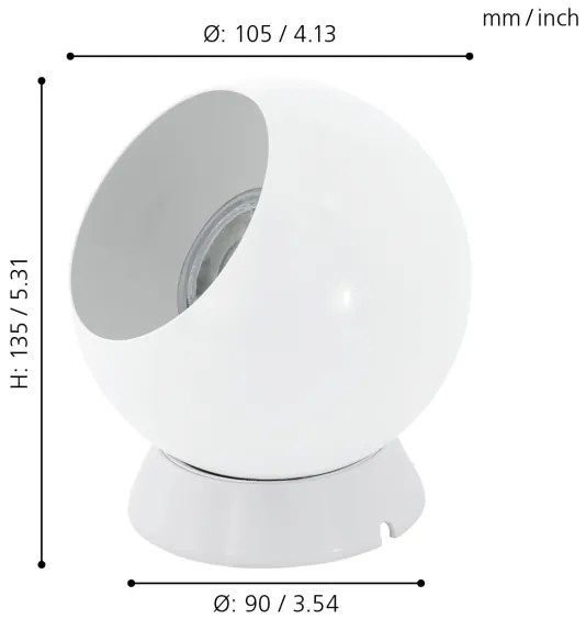 Eglo 94513 - Asztali lámpa / fali lámpa PETTO 1 1xGU10-LED/3,3W/230V