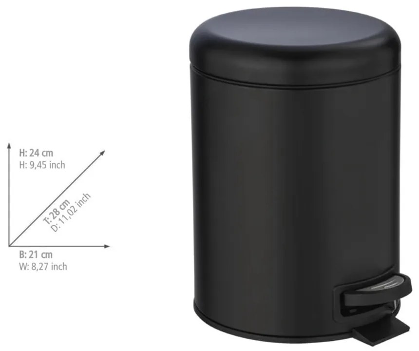 Leman fekete szemetes, 5 l - Wenko