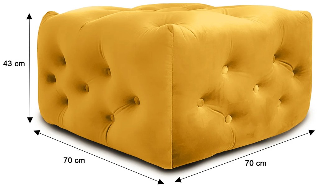 Wilsondo GORM puff 70x70 - sárga