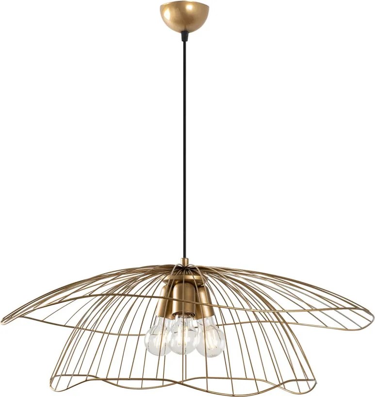 Mantar 6503-3-XL arany fém 3 izzós függőlámpa, Ø70 cm