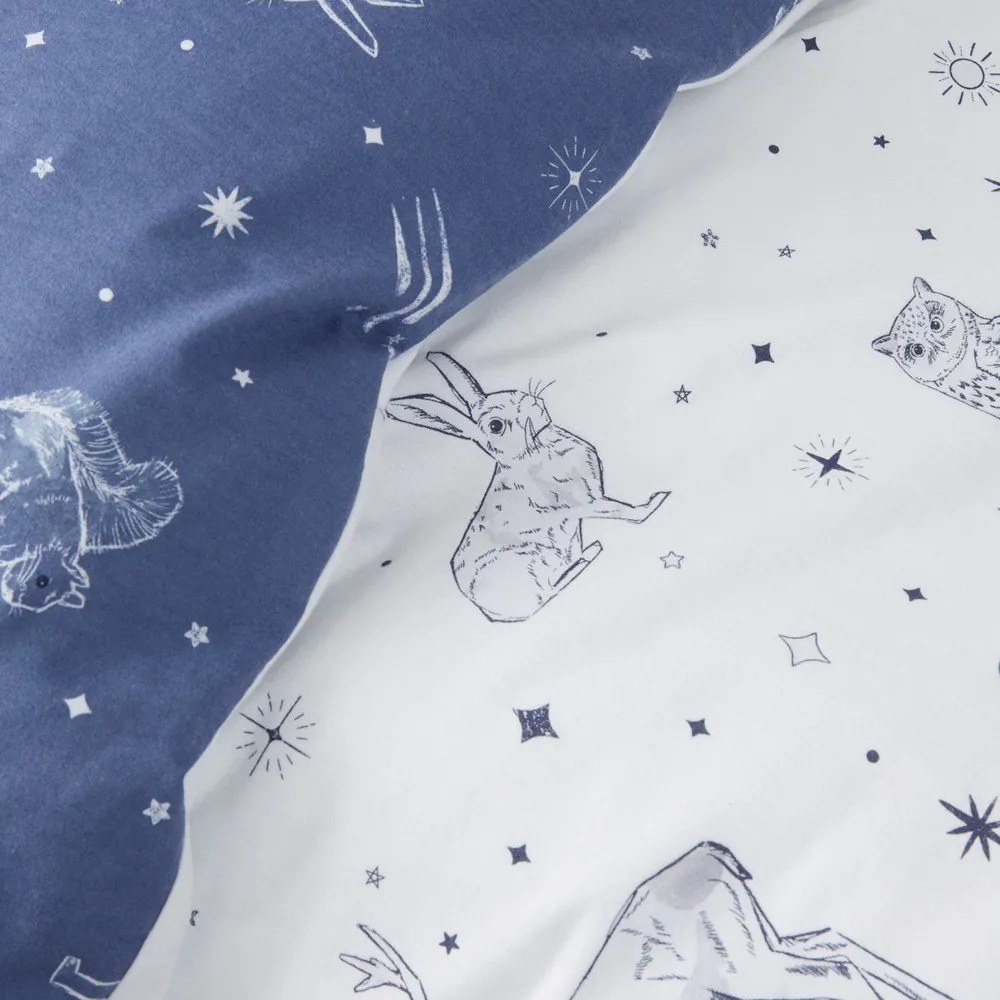 Egyszemélyes flanel gyerek ágyneműhuzat 135x200 cm Starlight Animals – Bianca