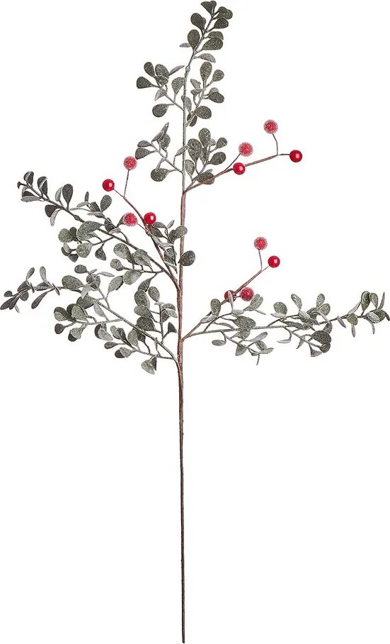 FLORISTA csillámos piros bogyós ág 53cm