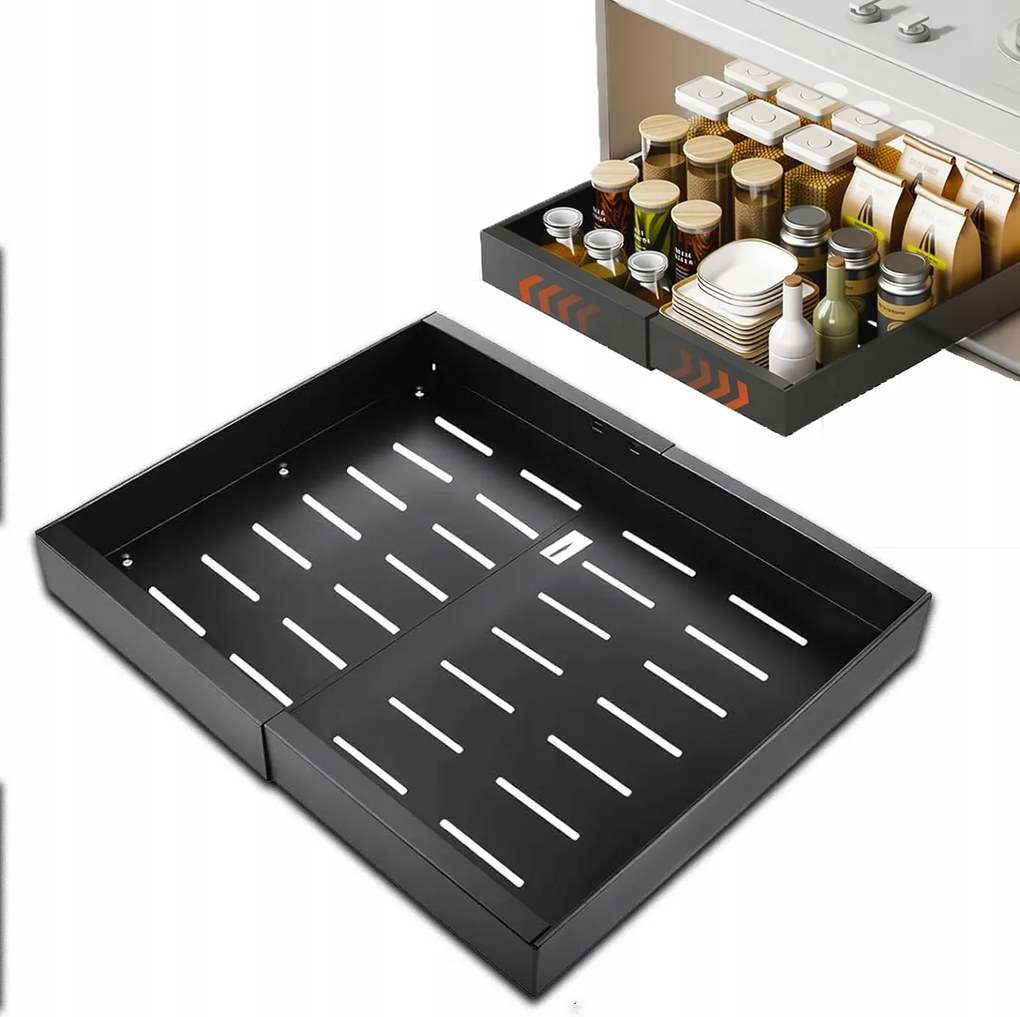 Teleszkópos fiók, kihúzható konyhai fiók 32-52x42x7,5 cm