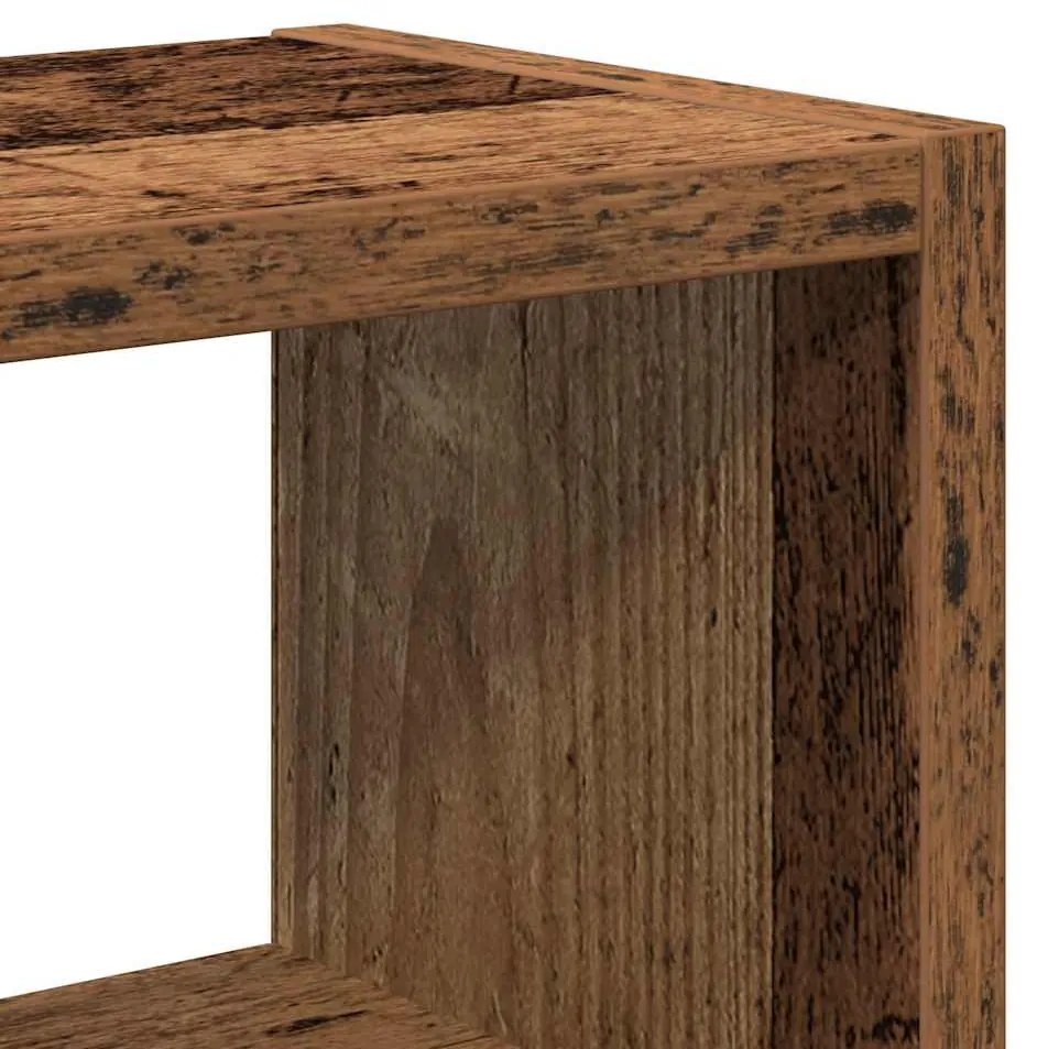 antik fa színű szerelt fa fali polc 45 x 16 x 45 cm