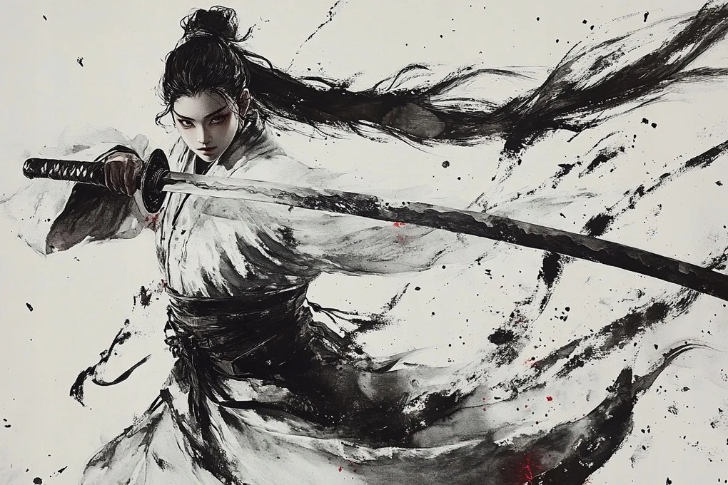 Canvas Vászonkép Japán Ázsia Nő Harcos Katana 60x40