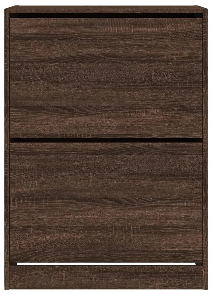 barna tölgy cipőszekrény 2 kihajtható fiókkal 80x42x108 cm