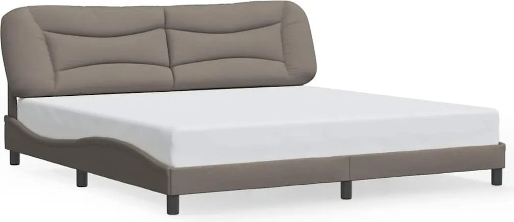 vidaXL tópszínű szövet ágykeret matrac nélkül Hvar 200 x 200 cm