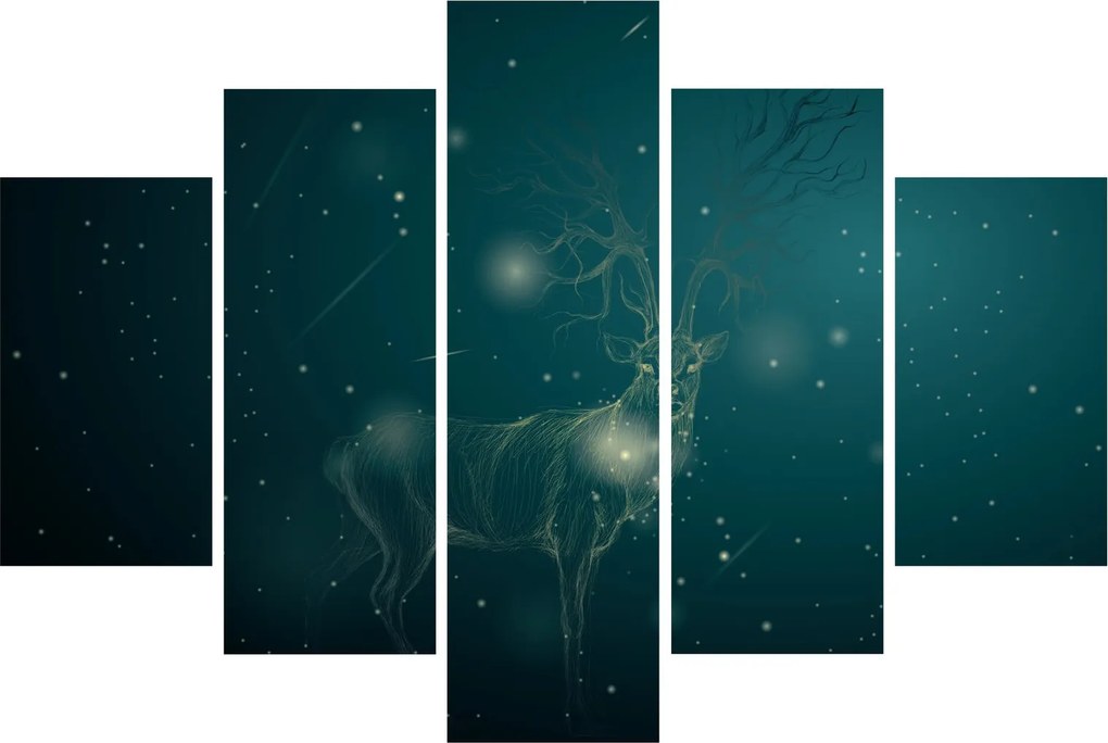 Kép - Varázslatos szarvas éjszaka (150x105 cm)