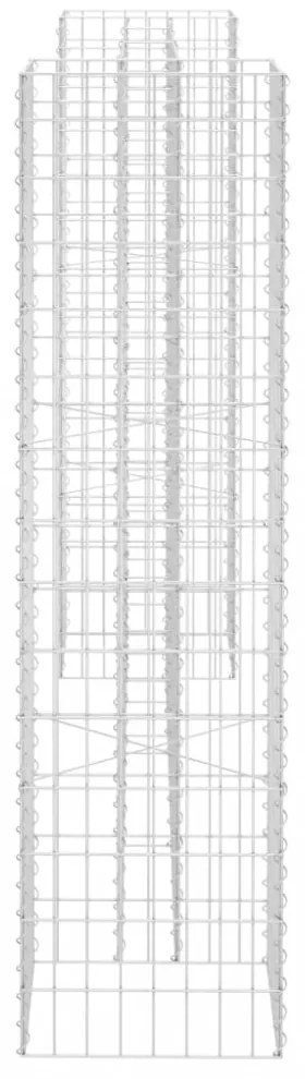 H alakú acéldrót virágtartó gabion 260 x 40 x 150 cm