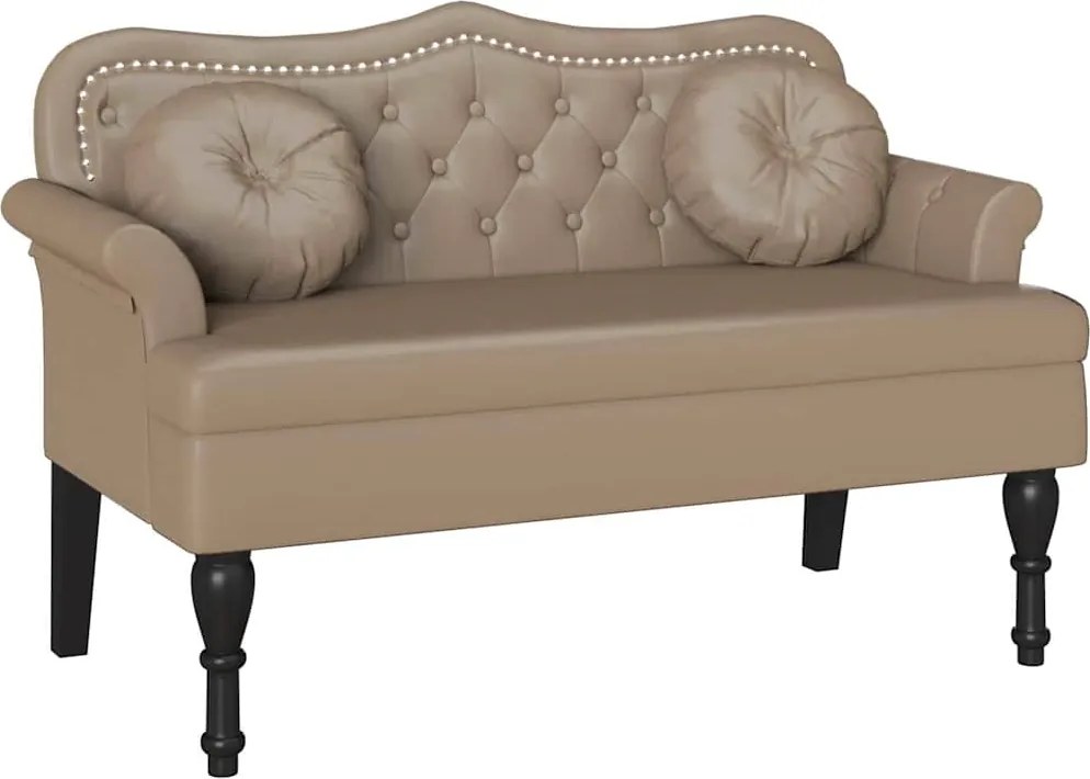 vidaXL Chesterfield Pad párnával Cappuccino 120,5 x 65 x 75 cm Műbőr