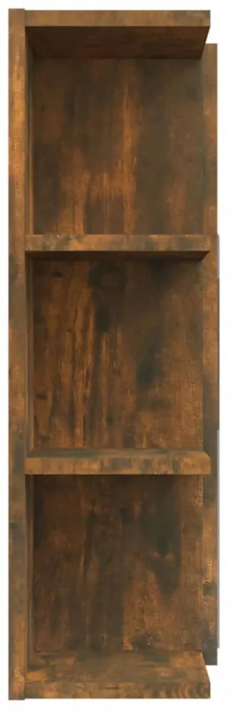 füstös tölgy színű szerelt fa tükrös szekrény 80 x 20,5 x 64 cm