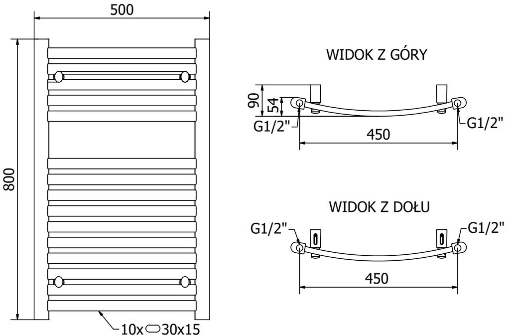 Mexen, Mexen Helios elektromos melegítő 800 x 500 mm, 600 W, fehér - W103-0800-500-2600-20