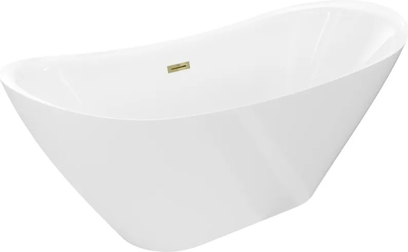Mexen Lotos szabadon álló kád 150 x 75 cm, fehér, arany túlfolyóval - 52051507700-50