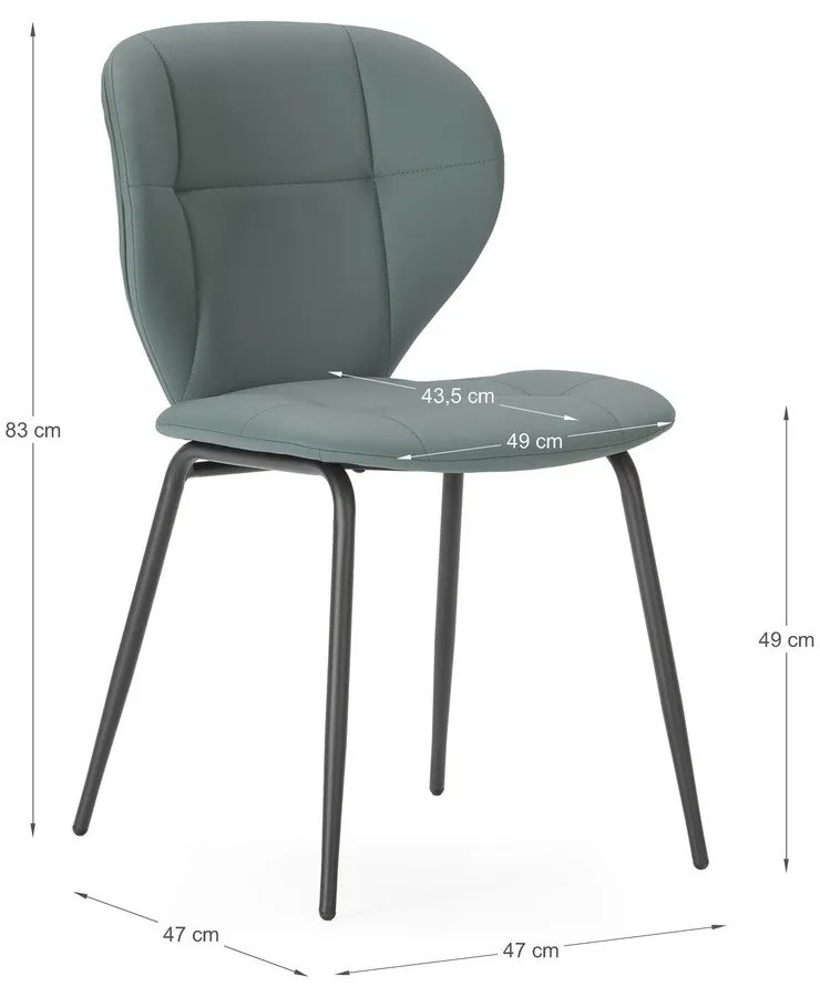 Sötétzöld étkezőszék szett 2 db-os Maura – Marckeric