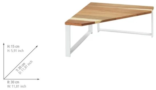 WENKO 53026100 - LOUISA polc 30 x 30 cm, fehér/barna