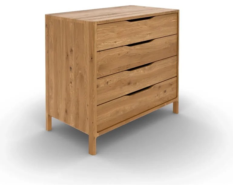 Natúr színű tölgyfa alacsony komód 95x80 cm Twig – The Beds