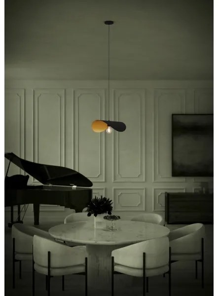 Eglo 390393 - Csillár zsinóron SACEDA 1xE27/40W/230V 53 cm fekete/arany