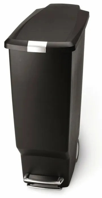 Keskeny pedálkosár 40 l, fekete műanyag, fekete