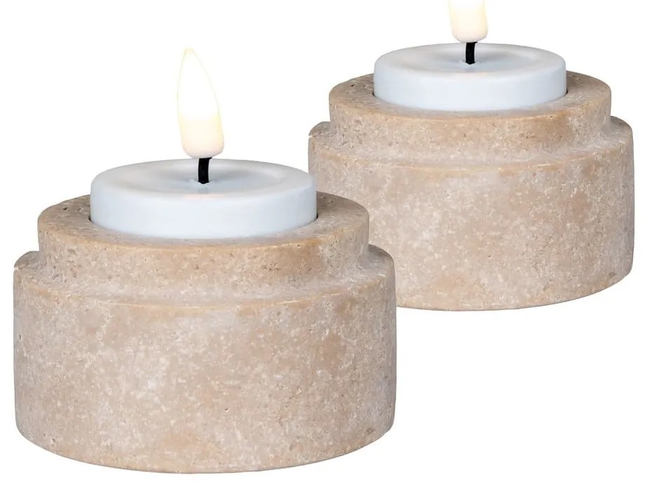 Kő gyertyatartó készlet teamécseshez 2 db-os – House Nordic