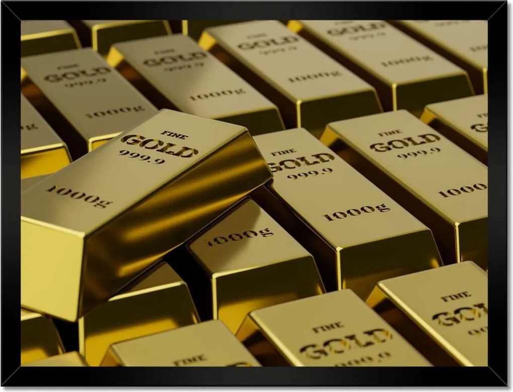Poszterek keretben 40x30 Arany rúd arany 1000g