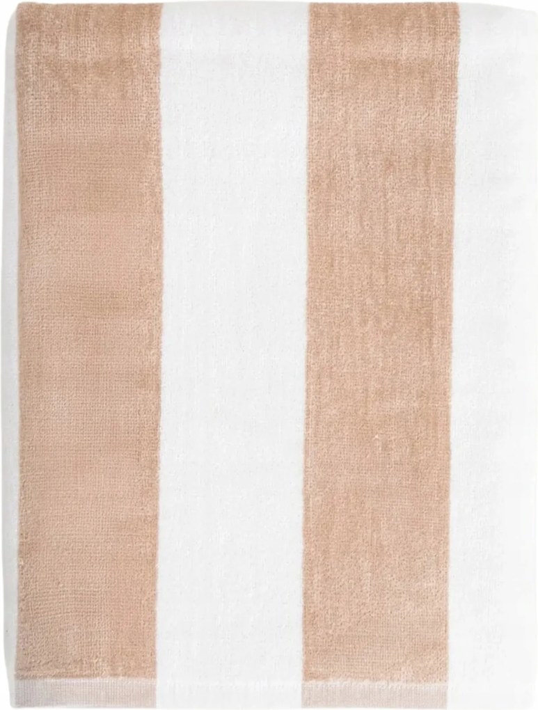 Levendula törölköző fehér-bézs csíkos 100x150 cm Homla