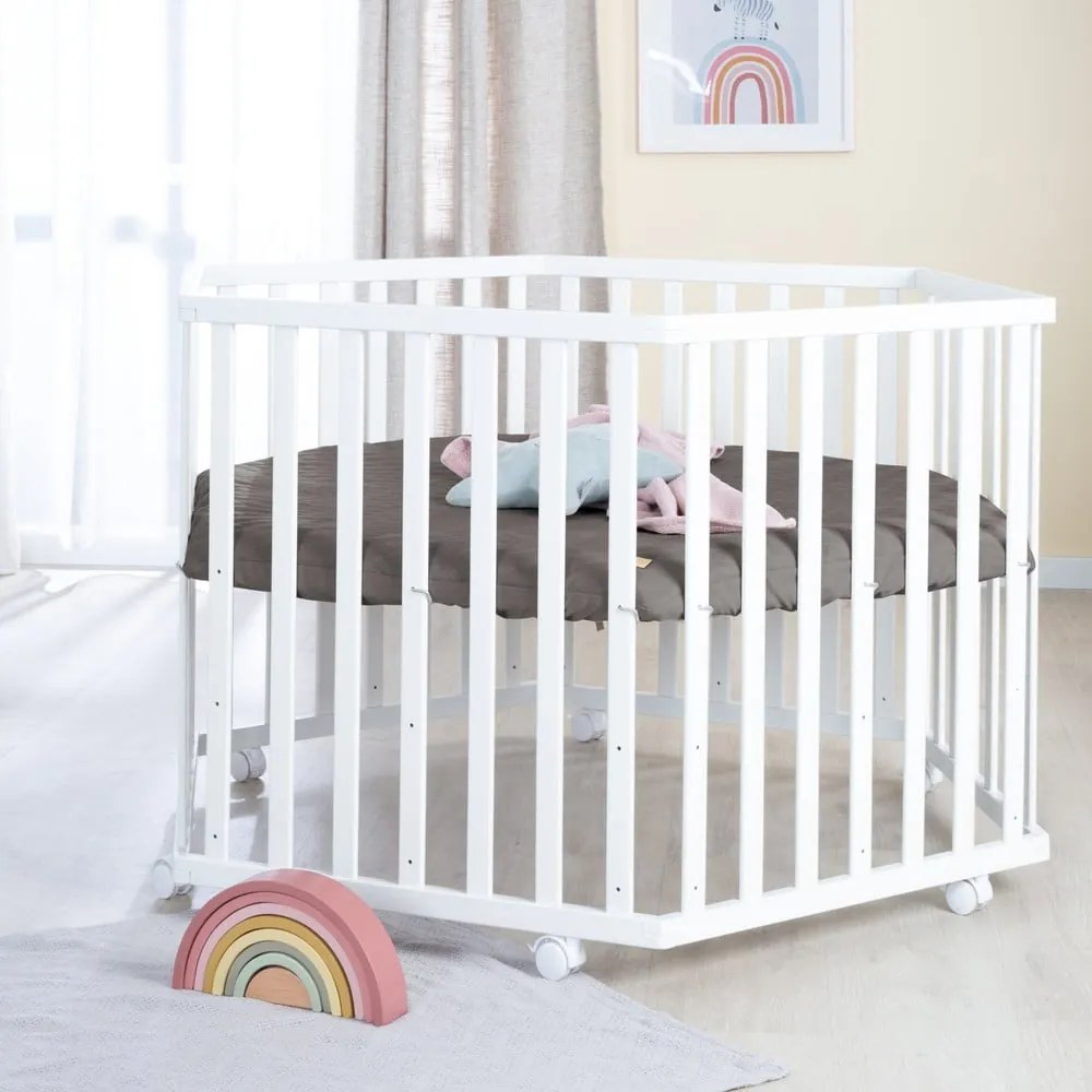 Fehér gurulós járóka állítható magassággal – Roba