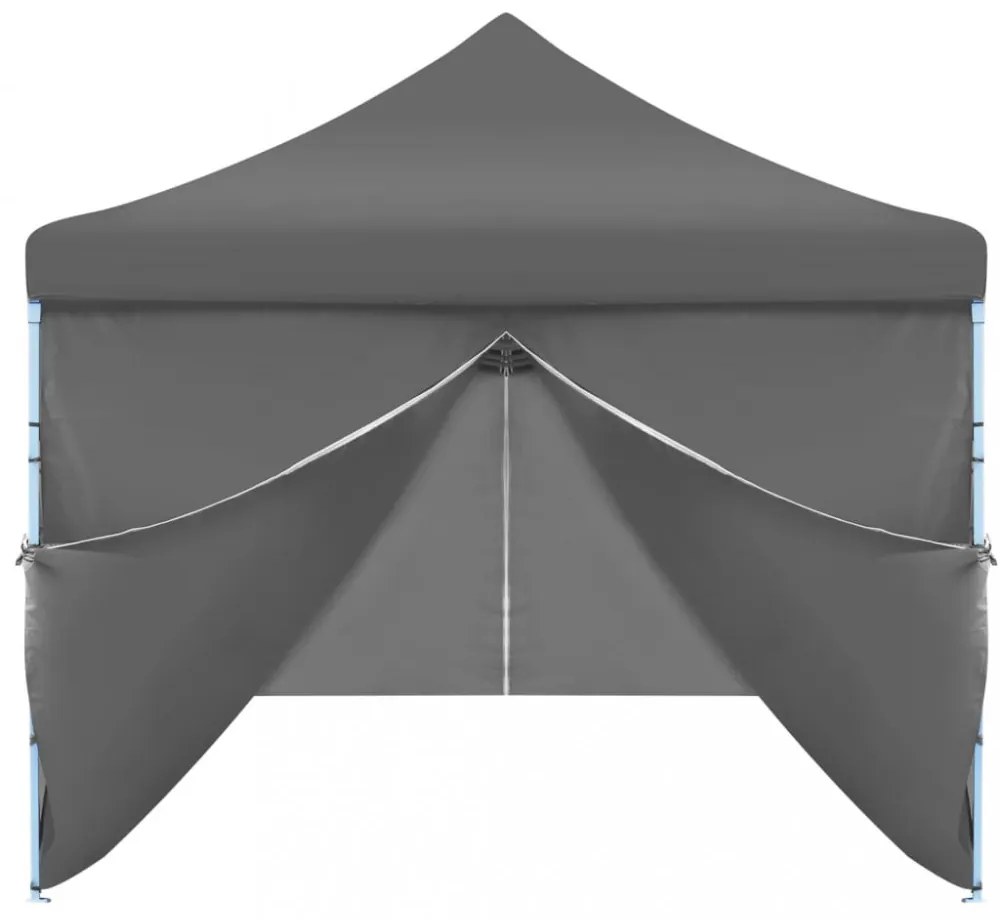 antracitszürke összecsukható rendezvénysátor 8 oldalfallal 870x291x315 cm