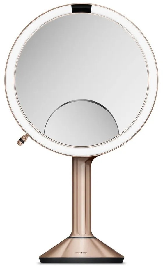 Kozmetikai tükör világítással-nagyítós (ötszörös) ø 20 cm Sensor Trio – simplehuman