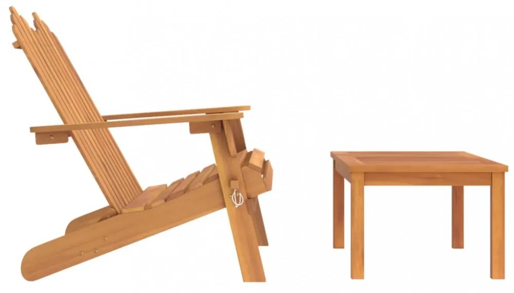 2 részes tömör akácfa kerti Adirondack ülőgarnitúra